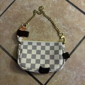 Checkered Tan and Brown Women's Bag